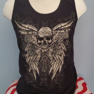 From Los Angles Bus Stop Skull and Wings tank top
